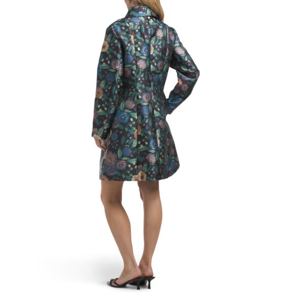 NANCY YANG Multi Muted Meadow Long Sleeve Jacket Mini Dress - Picture 2 of 2
